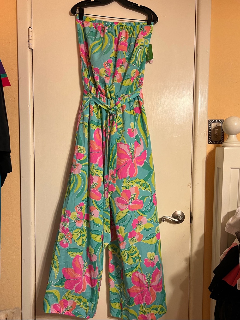 Lilly Pulitzer NWT FARRAH JUMPSUIT Crystal Wate Island Cocktail Resort  Large L